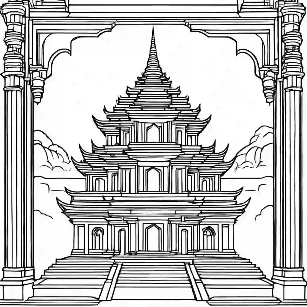 Temples coloring pages